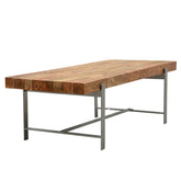 Industrial Rustic Iron & Hard Wood Large Dining Table Natural